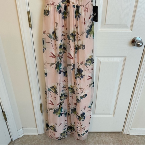 Adrianna Papell Floral-Print Twist Halter Gown in Blush Multi - Picture 6 of 12